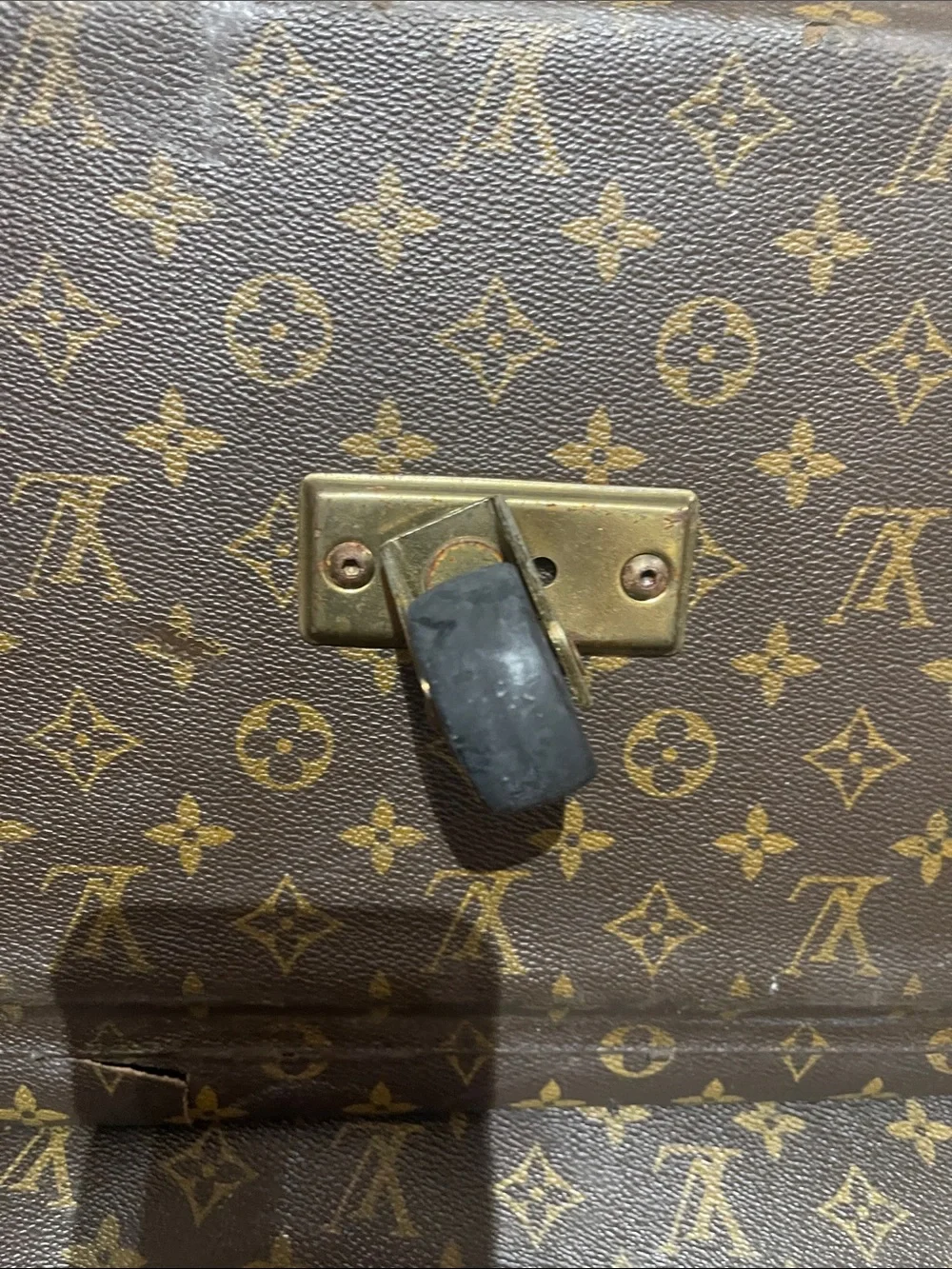 Louis Vuitton Brown Monogram Rolling Suitcase with Tan Trim